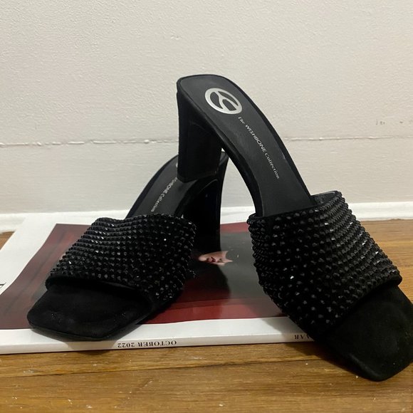 WISHBONE SLIP ON BLACK HEELS - Picture 3 of 3